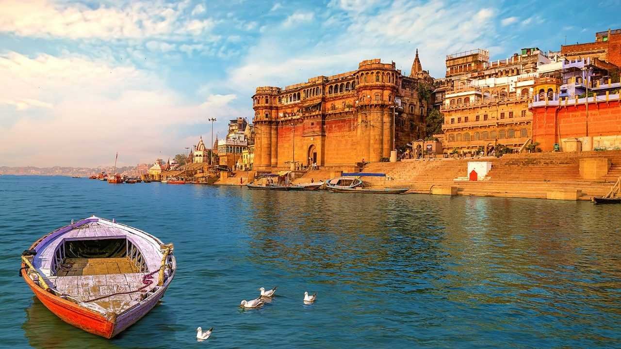 Varanasi ghats beside the River Ganges